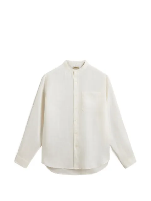 Woolrich garment-dyed linen shirt Neutrals CFWOSI2034MRUT5284