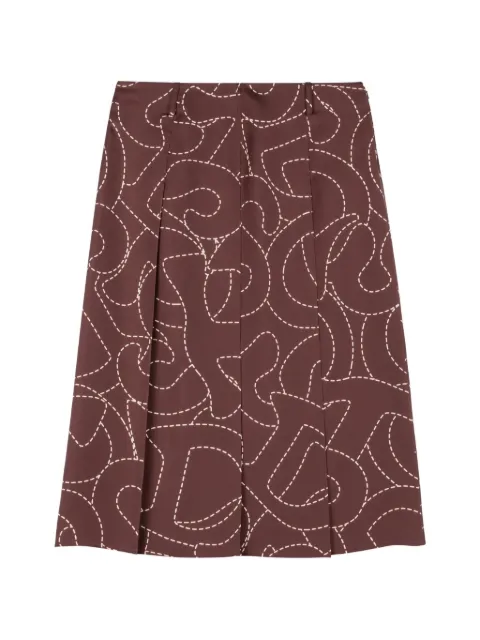 Tod's topstitched box-pleat skirt Brown X4W92524900YIY