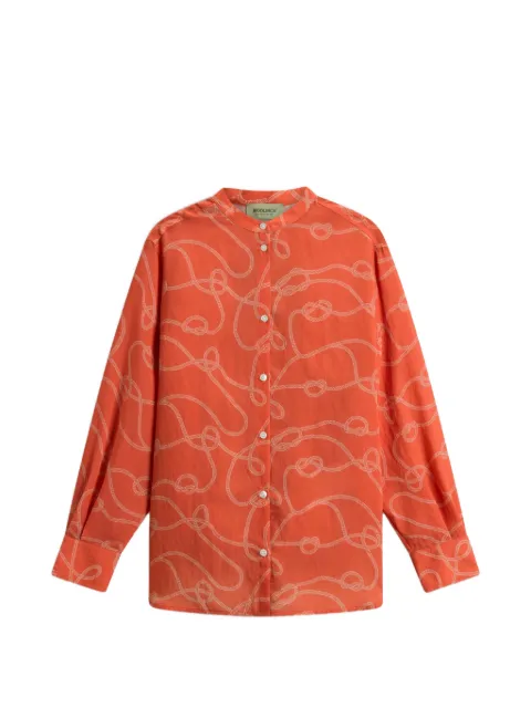 Woolrich rope-print band-collar shirt Orange CFWWSI2017FRUT5331