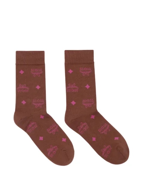 MCM monogram knit socks Brown MEZCAMM17Q70SM