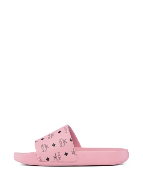 MCM monogram-print slides Pink MESGSMM04PZ036