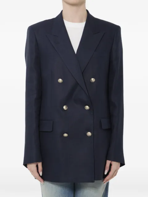 Tagliatore double-breasted linen jacket Blue JJASMINE340021