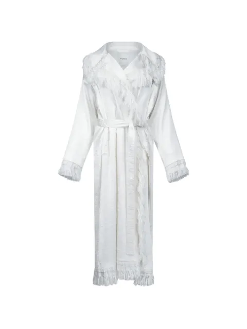 FFORME Lise fringe-trim coat White FF00605SI2514