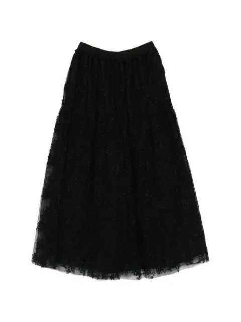 A Tentative Atelier floral-lace tiered skirt Black A2626510B