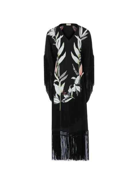 Temperley London Madeline fringed midi dress Black 26UMAD54989