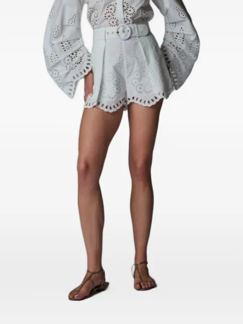 HEVRON Lexie belted shorts White HHS25T030