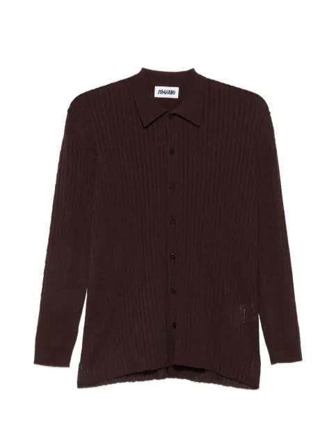 Magliano Capricorn cable-knit button-down shirt Brown MGSS26SR01180V58325380