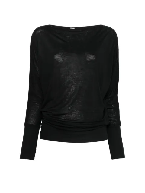 TOTEME boat neck long sleeve top Black 262WRT0667FB0635001