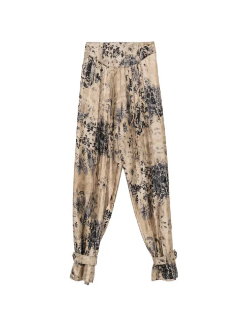 Antonio Marras floral-print pleated trousers Neutrals MPNL441