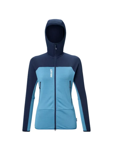 Pascal Millet waffle-knit panelled hooded jacket Blue MIV9032