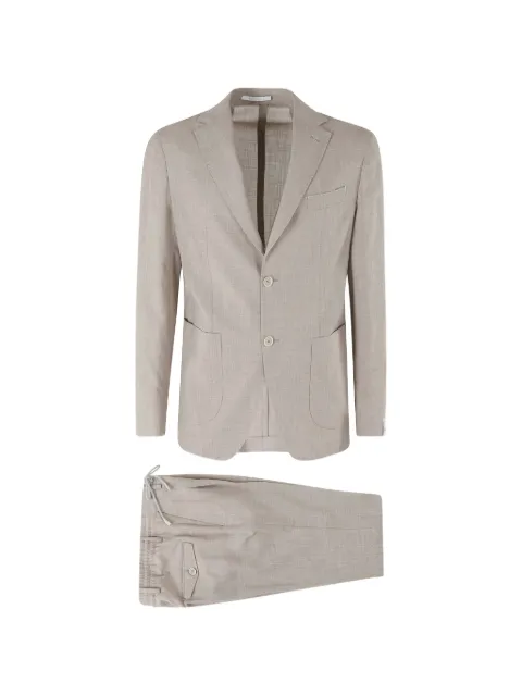 Eleventy drawstring-waist notched-lapel suit Neutrals M75ABUC10GPCCTES0I045098