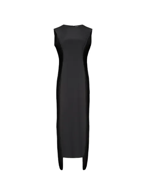 FFORME Bianca fringe-detail asymmetric dress Black FF00639SI2515