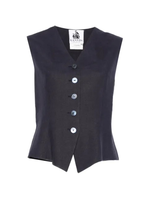 Lanvin Pre-Owned 2000s V-neck button-up waistcoat Blue LA250AYZ