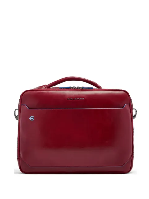 PIQUADRO logo-lettering leather laptop bag Red CA6815B2
