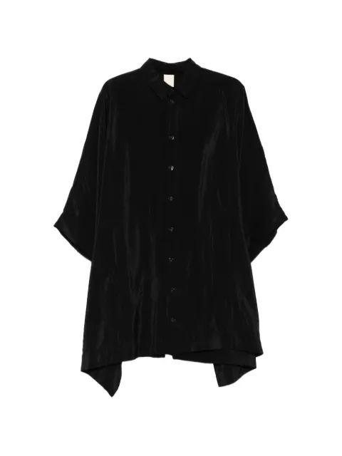 SOH asymmetric satin shirt Black SPHBR170