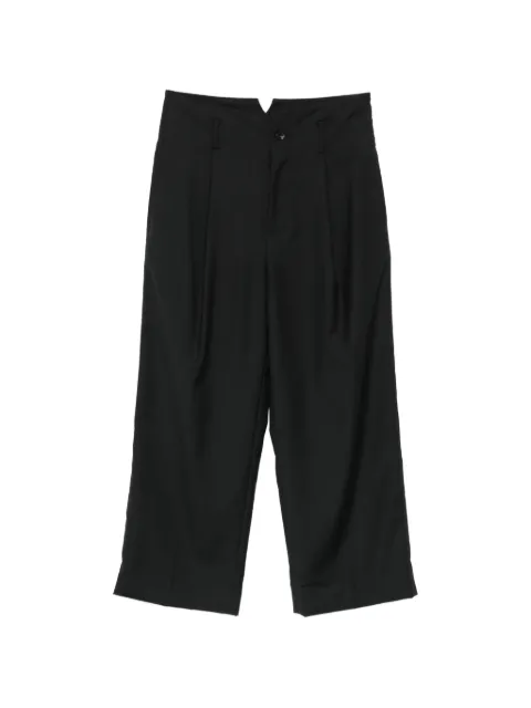 SEWMOD pleated logo-detail trousers Black QX605