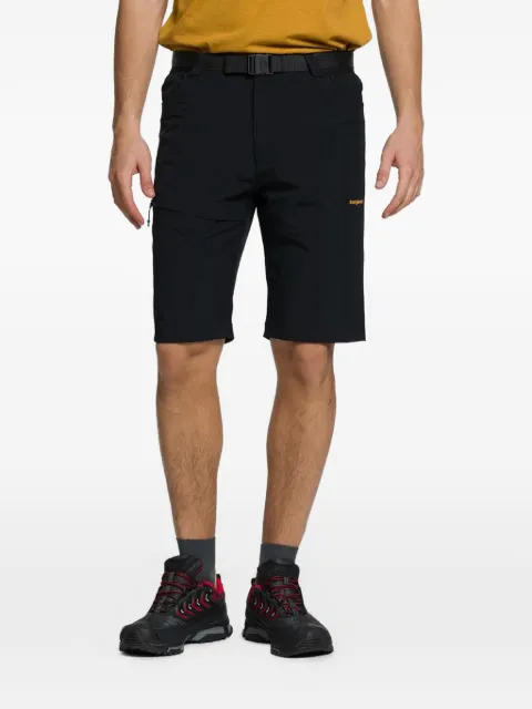 TRANGOWORLD belted logo-print bermuda shorts Black PC010650