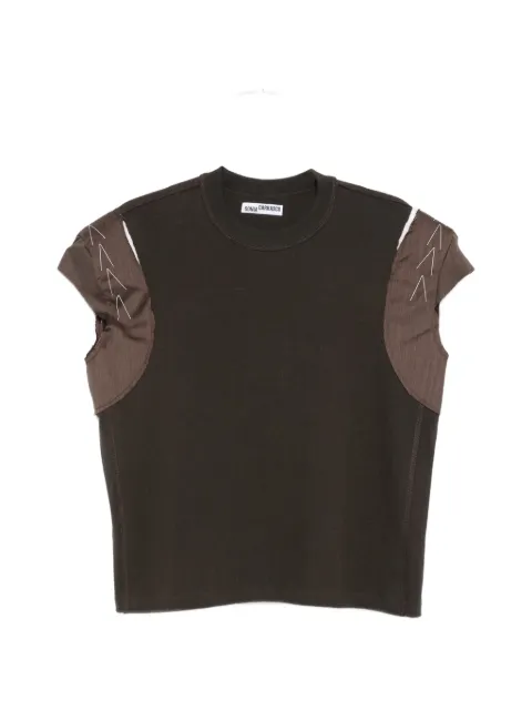 SONIA CARRASCO contrast-panel stitch-detail T-shirt Brown JRSS26061004