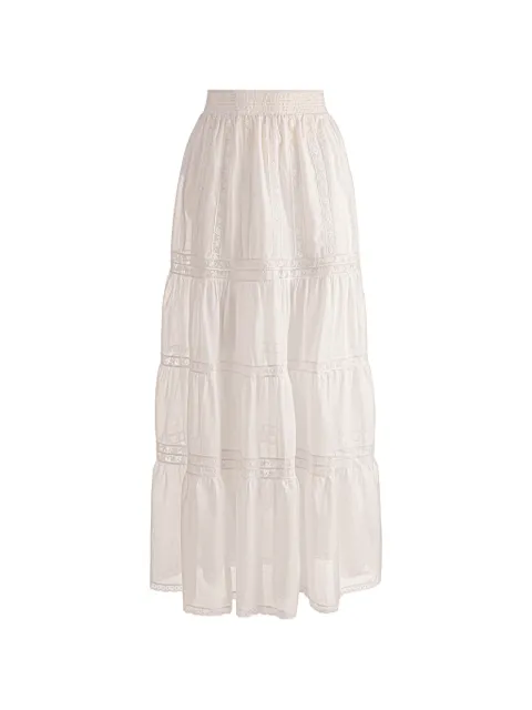 alice + olivia Kathryn lace-trim maxi skirt White CC604A62314