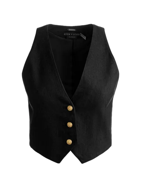alice + olivia Donna button-fastening waistcoat Black CL000418905