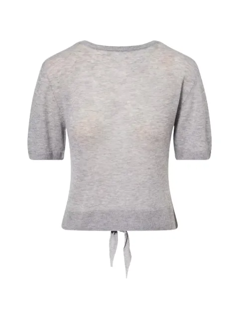 GANNI open-back tie-fastening blouse Grey A1070135