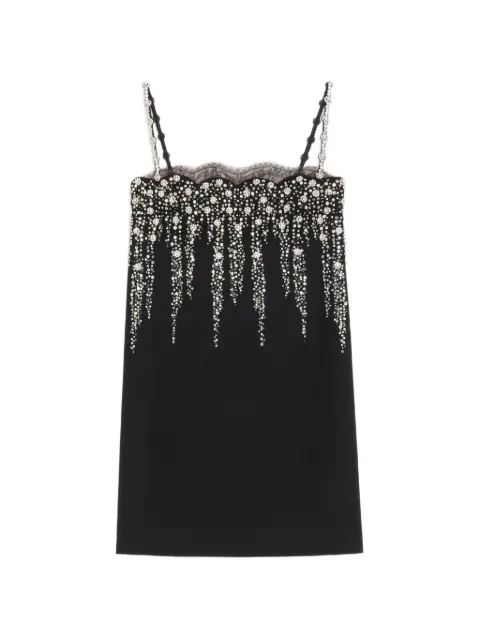 Valentino Garavani embroidered crepe couture short dress Black BVAH881CF