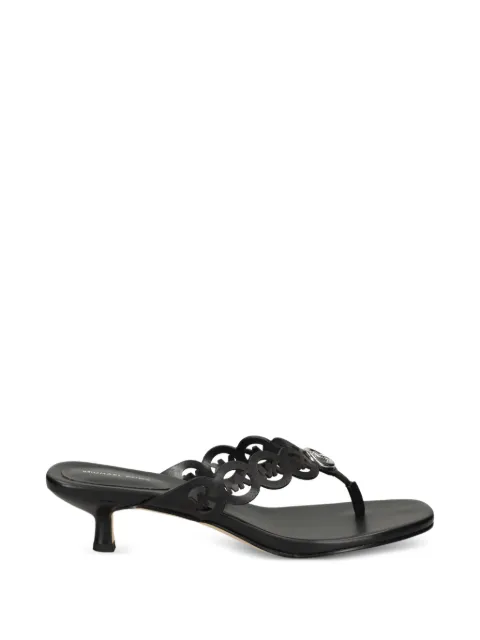 Michael Michael Kors logo-cutout kitten-heel sandals Black 40S6JNMS1L