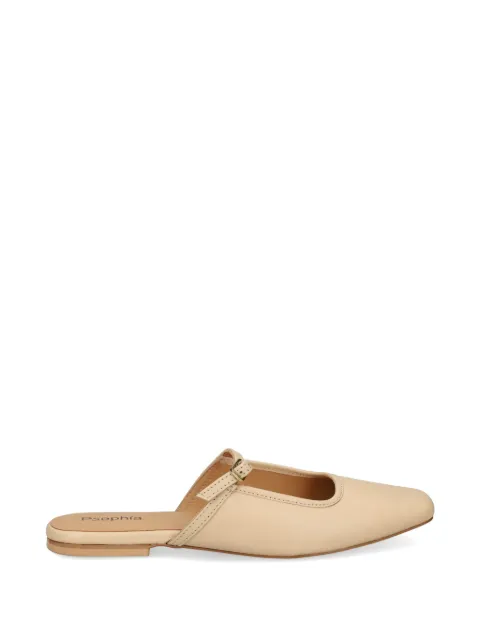 PSOPHIA buckle-strap square-toe flat mules Neutrals 700BLL2821