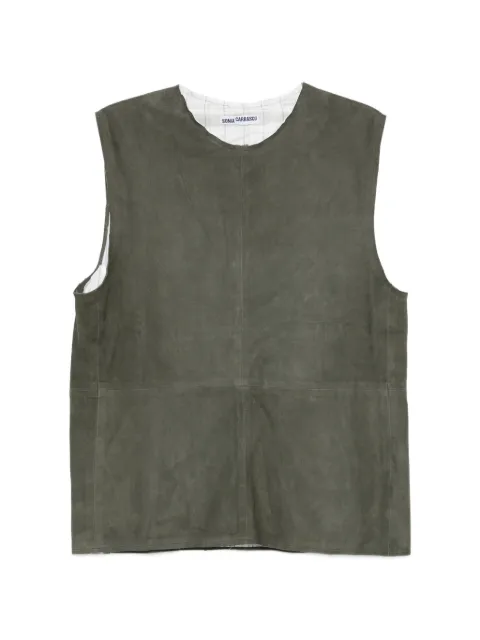 SONIA CARRASCO suede panelled blouse Green JRSS26060608