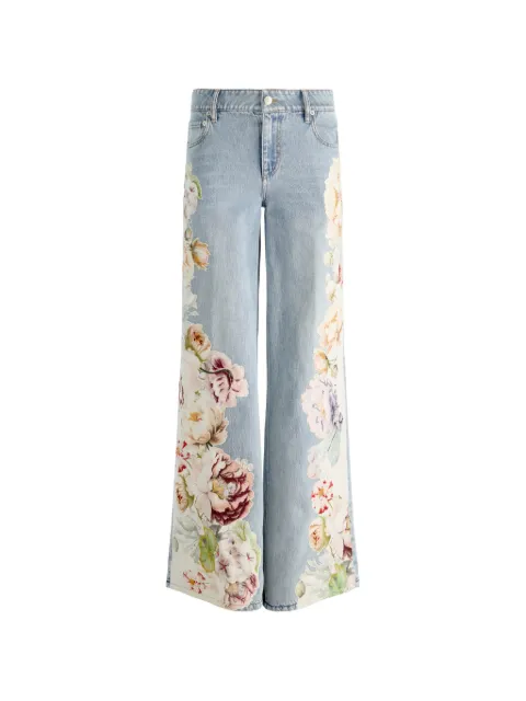 alice + olivia Amazing floral-print jeans Blue CD604D87122