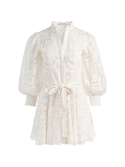 alice + olivia Lucy broderie-anglaise mini dress Neutrals CC604D73549