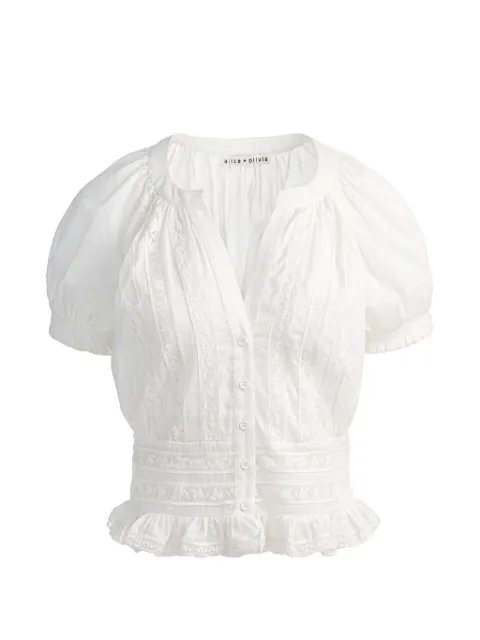 alice + olivia Kathryn lace-details blouse White CC604A62029