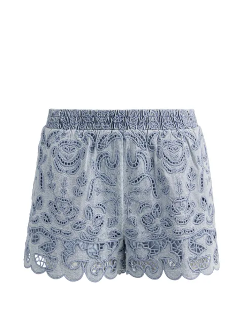 alice + olivia Kenley scalloped-hem shorts Blue CD604130607