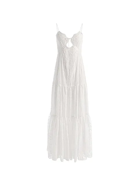 alice + olivia Nicky paisley-embroidered maxi dress White CC604K13529