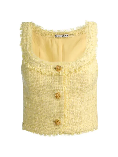 alice + olivia Shila button-embellishment top Yellow CC604W24042