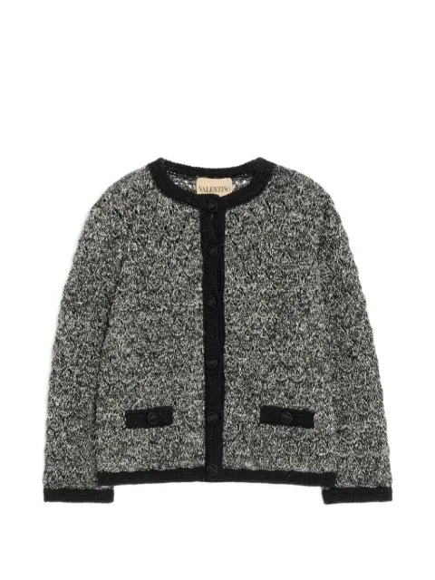 Valentino Garavani linen and lurex knitted jacket Black BKE05FAD9