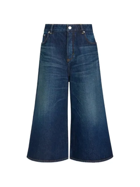 Alaïa faded knee-length shorts Blue AA9P1383D021D