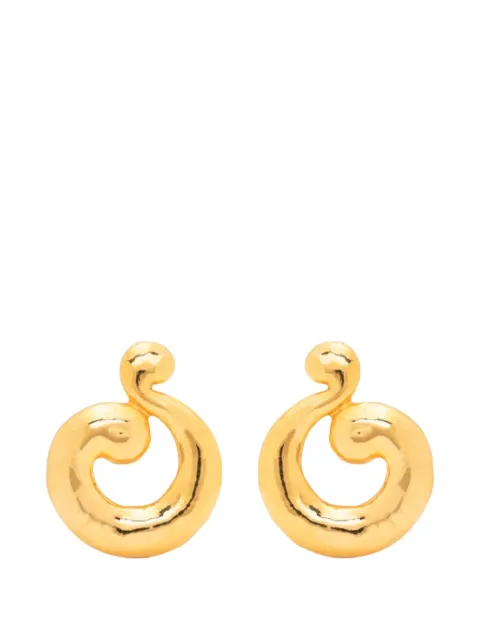 Susan Caplan Vintage 1990s hammered swirl clip-on earrings Gold ER025887