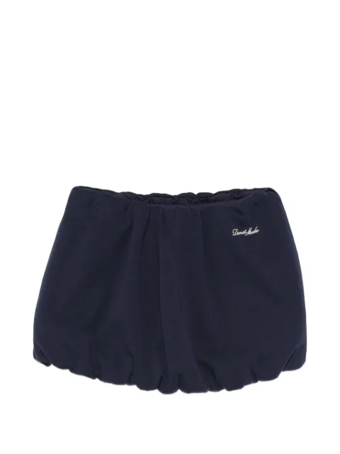 DUNST bubble-hem gathered mini skirt Blue UDSK6B228N2