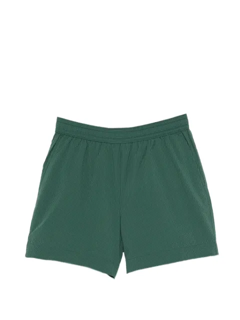 Maison Kitsuné seersucker logo-patch swim shorts Green QM01406WQ4086