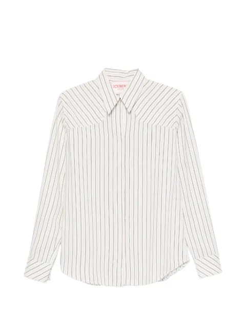 Iceberg vertical-stripe long-sleeve shirt White 26EI2S0G0115314