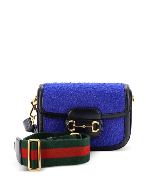 Gucci Pre-Owned Horsebit 1955 Shoulder Bag Wool Mini crossbody bag Blue BN23W7ZAKDN8TIUT