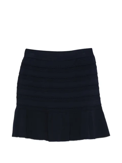 Blugirl pointelle-knit ruffled skirt Blue RA6054MA89R