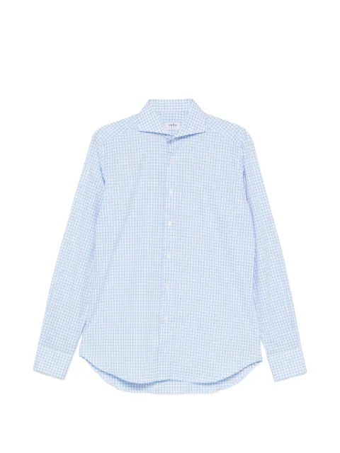 VELA SHOP gingham-check long-sleeve shirt Blue SU00D0FS24201