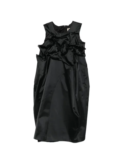 Comme Des Garçons ruffled satin-finish midi dress Black GQO003