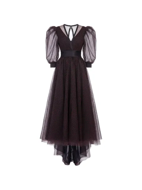 Gattinolli by Marwan polka-dot gown dress Black GA5982
