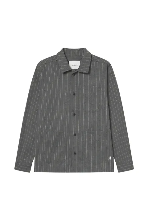 Les Deux Layton pinstriped patch-pocket shirt Grey 1001098