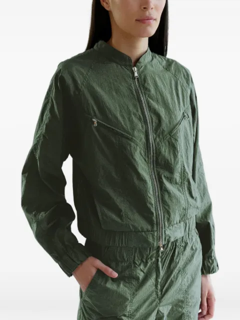 MINIMUM Sofiya crinkled zip-up bomber jacket Green FW25064OL