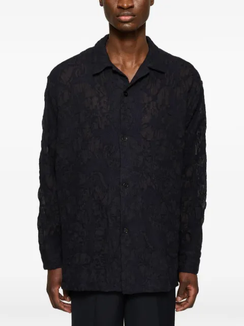 Cmmn Swdn Ario button-down wool shirt Blue M25W6003
