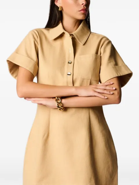 HEVRON Beca western-yoke dress Neutrals BECADRESS